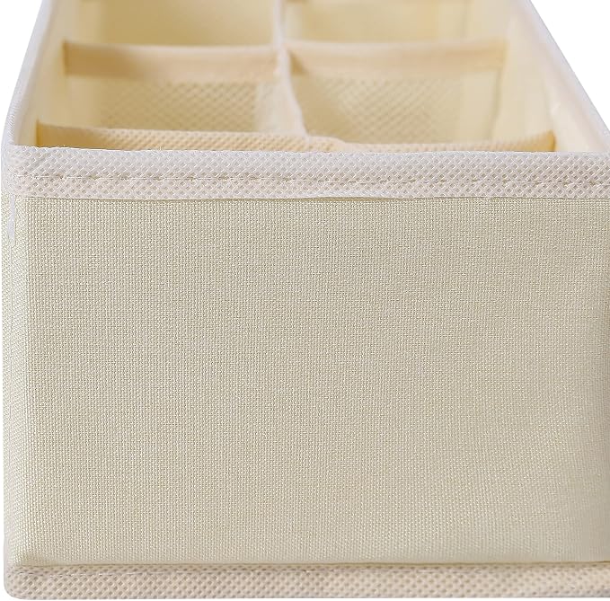 Qozary 3 Pack Sock Underwear Drawer Organizer Dividers, Collapsible Cabinet Closet Storage Boxes for Clothes, Socks, Lingerie, Underwear, Tie, Belt, Baby, Bedroom