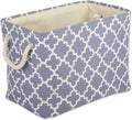 DII Polyester Container with Handles, Lattice Storage Bin, Medium, Stonewash Blue