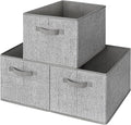GRANNY SAYS Closet Storage Bins, Storage Baskets for Organizing, Fabric Storage Bins with Handles, Clothing Storage Containers for Organization Wardrobe, Gray, Large, 3-Pack