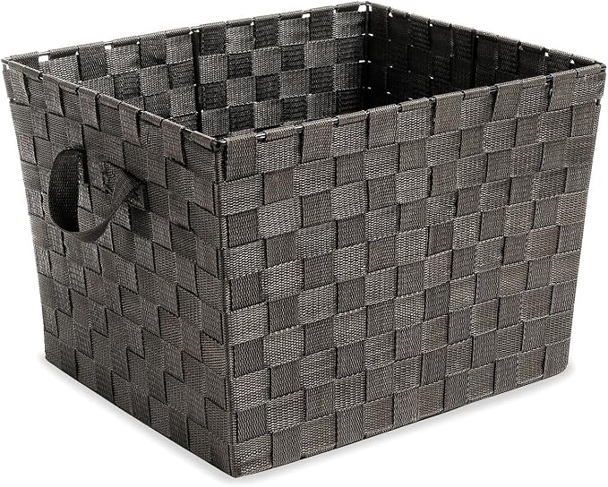 Whitmor Woven Strap Storage Tote Basket - Espresso , Large