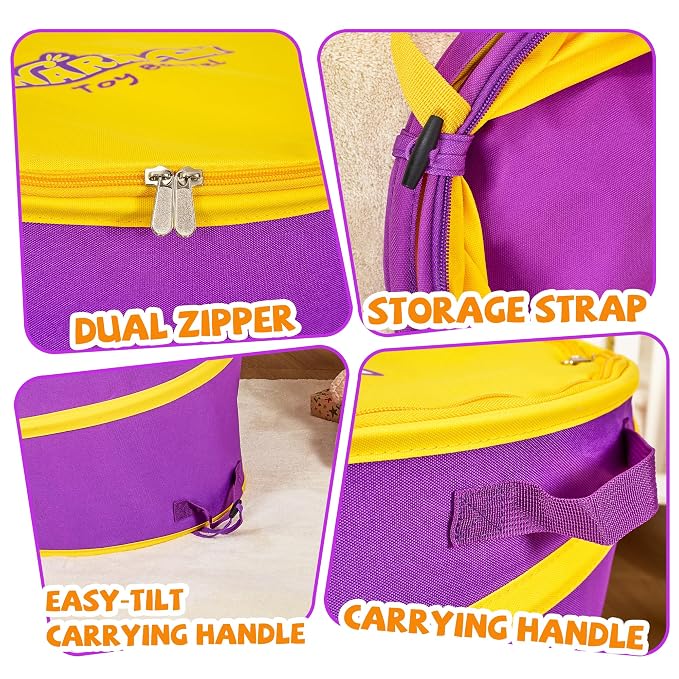 NARMAY Toy Barrel Pop-Up Toy Storage Bin, Large Collapsible Toy Bucket with Handles for Kids, All-in-One Toy Organizer for Boys and Girls - 20 x 23 Inch