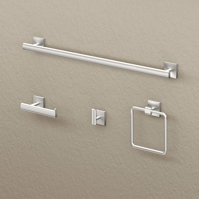 Gatco 4075 Elevate Single Robe Hook, Wall Mounted Hook for Bathroom Towels & Robes, Satin Nickel