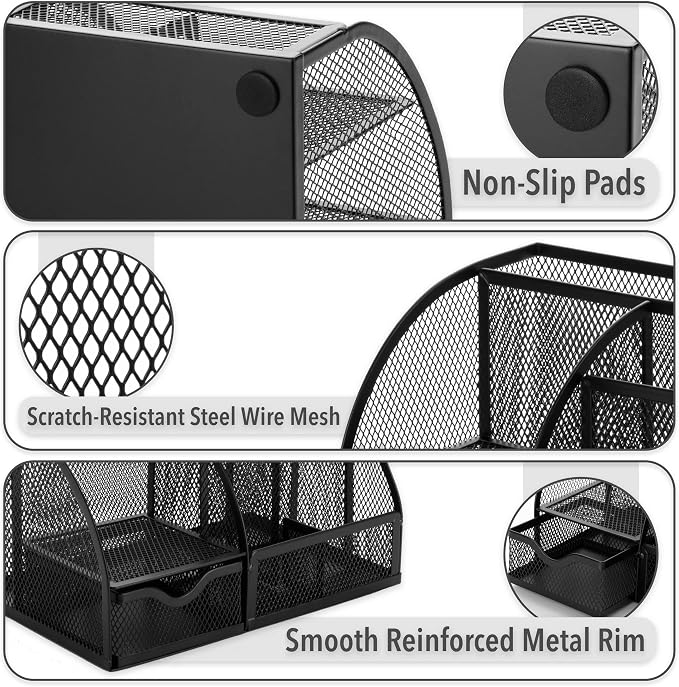 Mr. Pen- Mesh Desk Organizer, Black, Pen Holders Organizers | Desk Pencil Organizer, Pen Holder, Pencil Holder