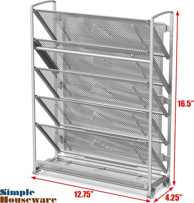 Simple Houseware 6-Tier Wall Mount Document Letter Tray Organizer, Silver