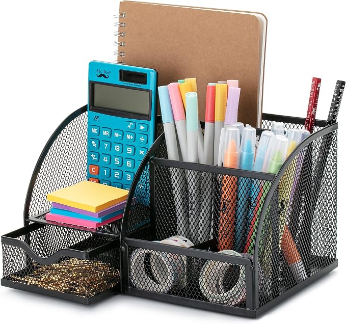 Mr. Pen- Mesh Desk Organizer, Black, Pen Holders Organizers | Desk Pencil Organizer, Pen Holder, Pencil Holder