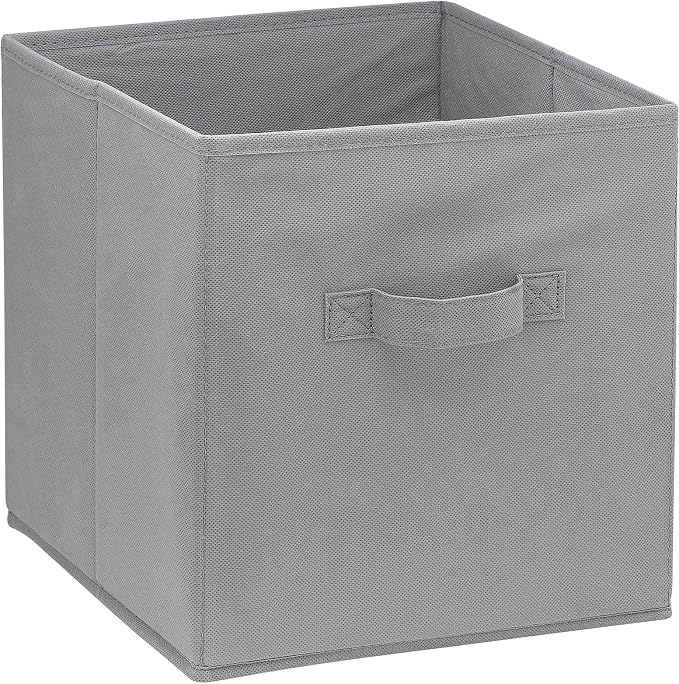 Handy Laundry Foldable Cube Storage Bins - 6 Pack - Decorative Fabric Storage Cubes are Collapsible & Great Organizer for Shelf, Closet or Underbed. Convenient for Clothes or Kids Toy Storage (Grey)