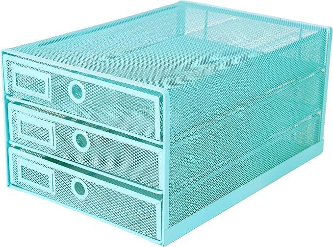 Exerz Paper Sorter 3 Drawer Wire Mesh A4 / Desk Multifunctional Desk Organiser/Multi-Layer Letter Tray - for Documents, Magazines, Notebooks and Letter