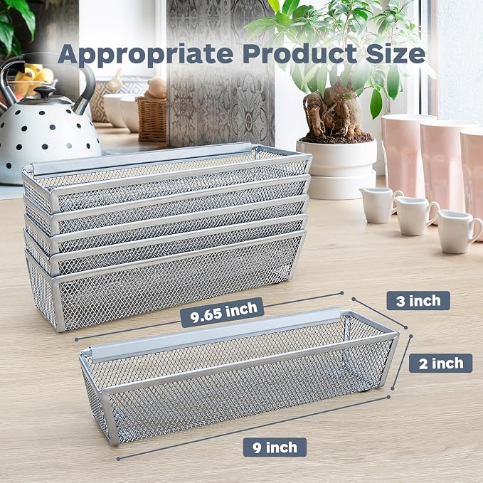 Smgmg Silverware Drawer Organizer, Cutlery Drawer Organizer, 6 Pack Utensil Drawer Organizer, Kitchen Utensils, Flatware Organizer with Interlocking Arm (9.6 * 3 * 2 inch, Grey)