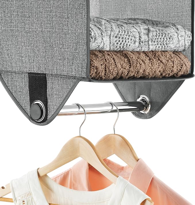 Whitmor 2-Section Closet Organizer - Crosshatch Gray