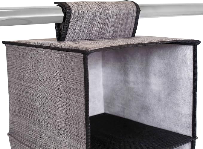 Internet's Best Hanging Closet Organizer - 6 Shelf - Clothing Sweaters Shoes Accessories Storage - Grey