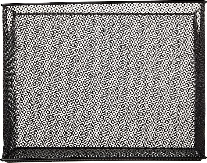 U Brands Desktop Hanging File Organizer, Black Mesh Metal, 5.5" D x 9.53" W x 12.4" H, Letter Size, Steel Wire Document & Folder Organizer for Office Desk, Home, Classroom