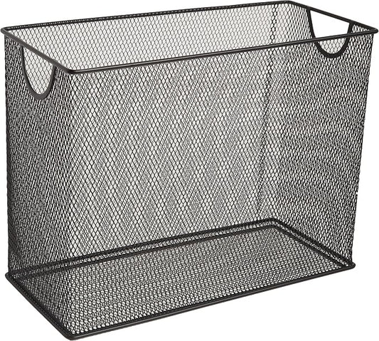U Brands Desktop Hanging File Organizer, Black Mesh Metal, 5.5" D x 9.53" W x 12.4" H, Letter Size, Steel Wire Document & Folder Organizer for Office Desk, Home, Classroom